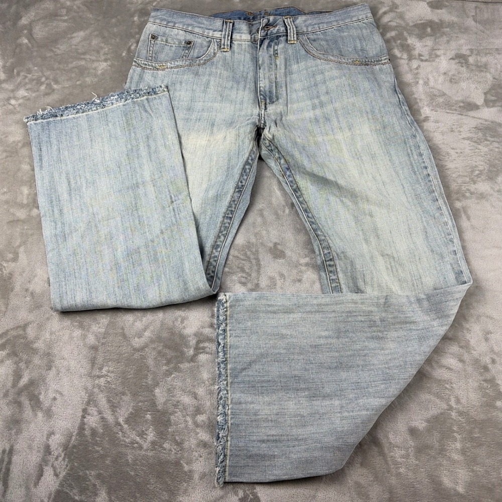 Guess Jeans Mens 36 Light Wash Frayed Hem Bootcut Denim Blue X63T0074 Macau